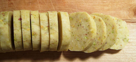 Lemon Pistachio Shortbread Log