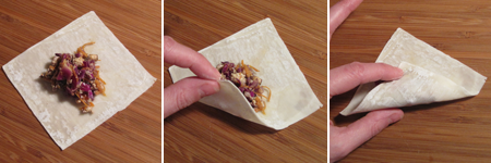 rolling mini eggrolls