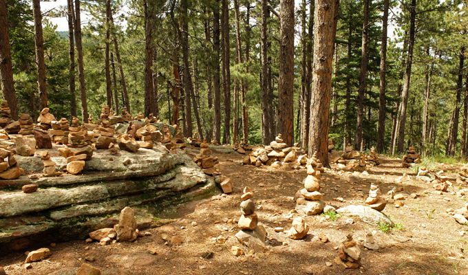 Chautagua Park Rock Stacking