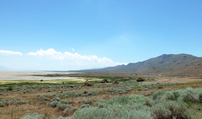Antelope Island Salt Flats and Mountains