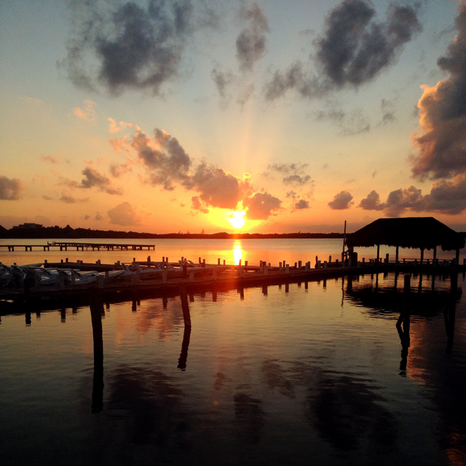 Cancun Mexico Captains Cove Sunset