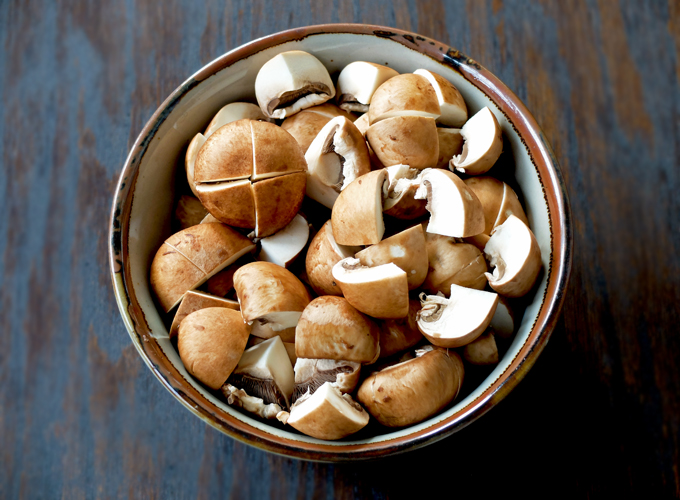 Baby Bella Mushrooms Cut