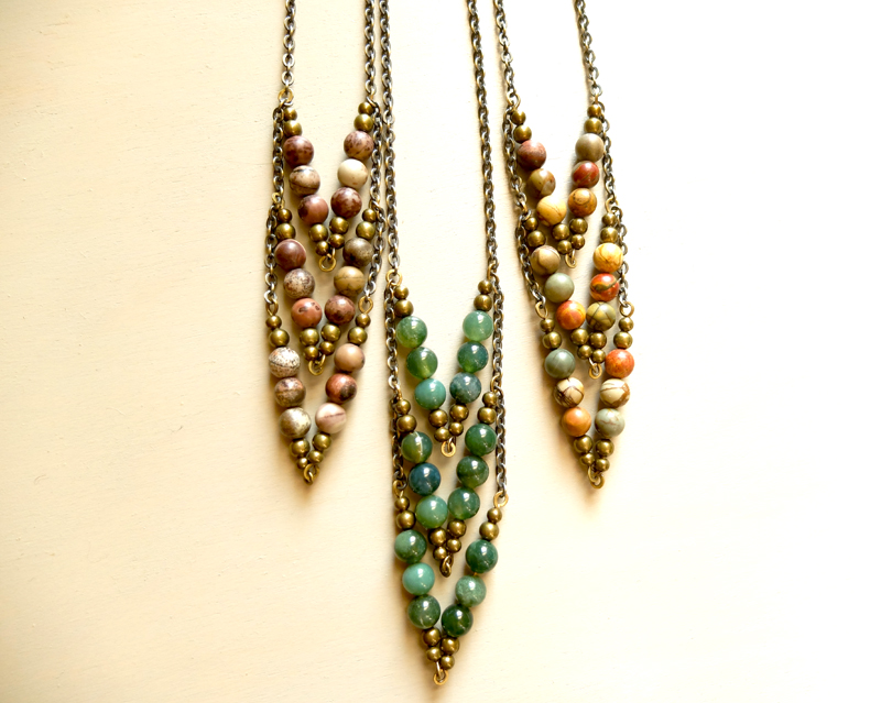 Cortez Chevron Necklaces made by Meanwhile B Jewelry